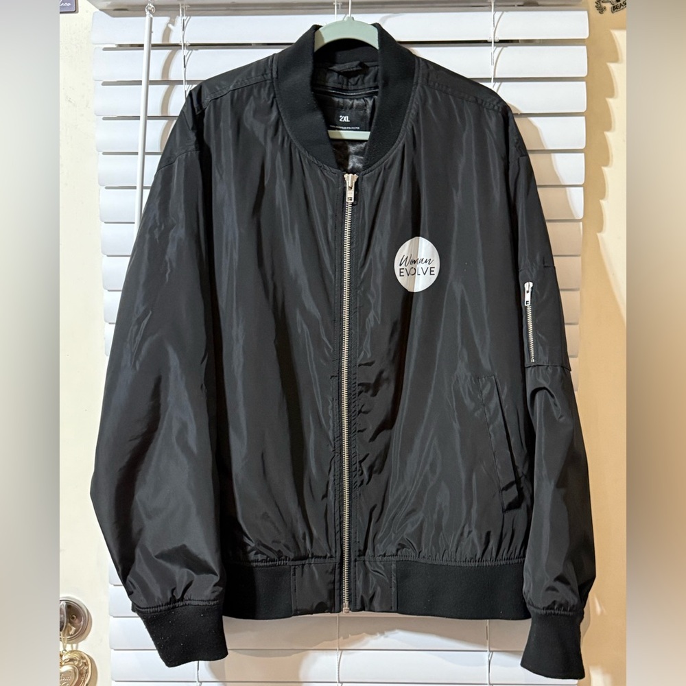 Woman EVOLVE Black Bomber Jacket with Logo